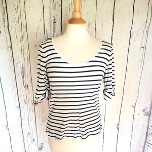 Lauren Ralph Lauren navy striped top Size L